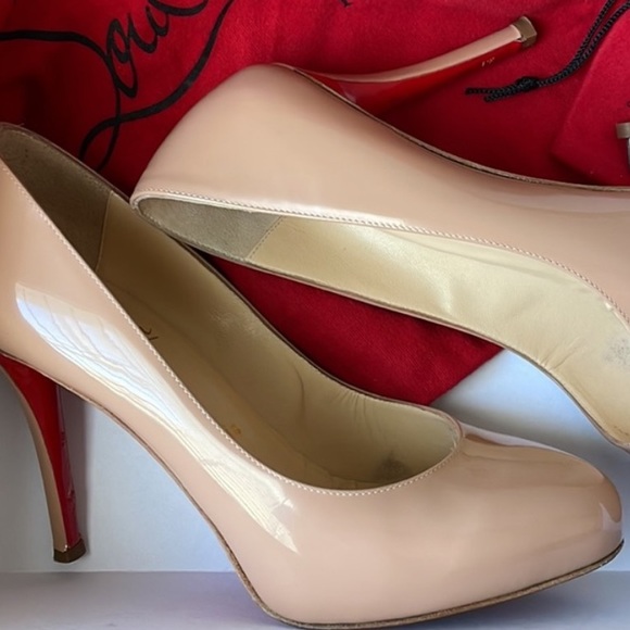 Christian Louboutin Nude Patent Argotik 100 Pumps - Picture 13 of 13